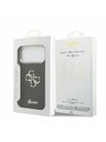 Guess Guess PU Fixed Glitter 4G Metal Keret Hátlap iPhone 17 Pro Max-hoz Fekete