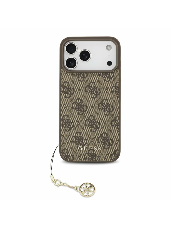 Guess Guess 4G Charm MagSafe Hátlap iPhone 17 Pro Max-hoz Tone on Tone Barna