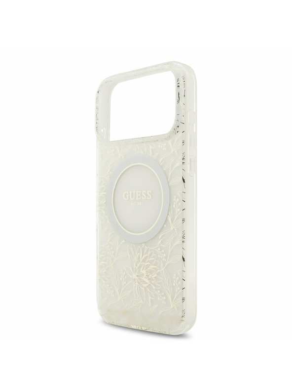 Guess Guess IML Virágok Mindenhol Pánt MagSafe Hátlap iPhone 17 Pro Max-hoz Fehér