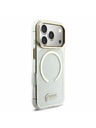 Guess Guess IML Glitter Script Pánt MagSafe Hátlap iPhone 17 Pro Max-hoz Átlátszó