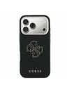 Guess Guess PU Resin Logo Hátlap iPhone 17 Pro Max-hoz Fekete