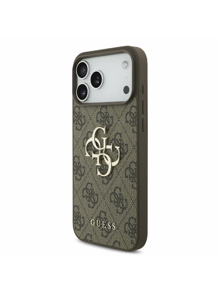 Guess Guess PU 4G Metal Logo Pánt Hátlap iPhone 17 Pro Max-hoz Barna