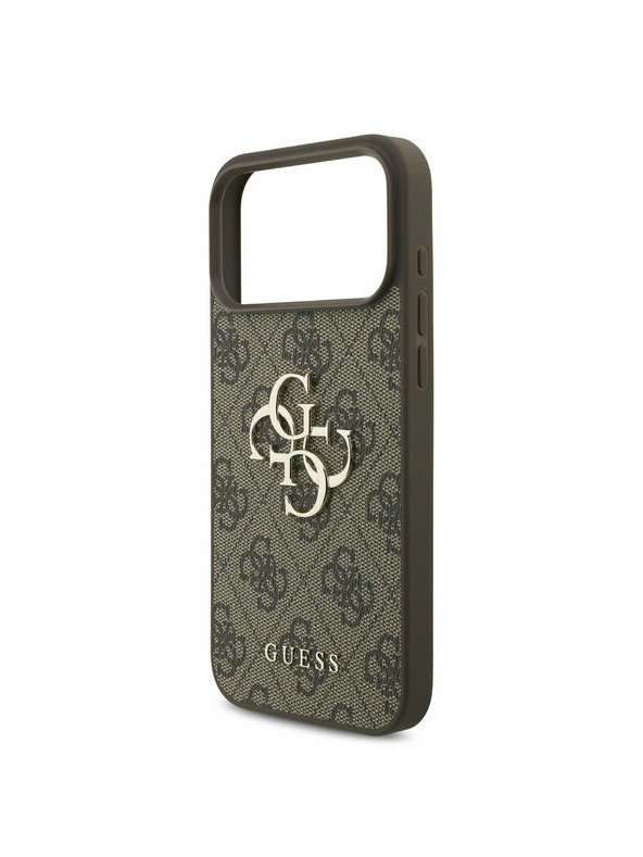 Guess Guess PU 4G Metal Logo Pánt Hátlap iPhone 17 Pro Max-hoz Barna