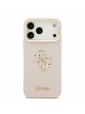 Guess Guess PU Grained 4G Logo Állvány Kamera Keret Hátlap iPhone 17 Pro Max-hoz Rózsaszín
