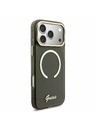Guess Guess IML Glitter Script Pánt MagSafe Hátlap iPhone 17 Pro Max-hoz Fekete