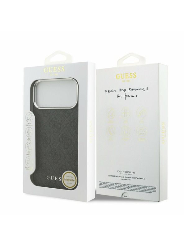 Guess Guess 4G MagSafe Hátsó Tok iPhone 17 Pro Max-hoz Fekete