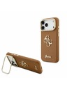Guess Guess PU Grained 4G Logo Stand Camera Frame Hátsó Tok iPhone 17 Pro Max-hoz Barna