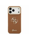 Guess Guess PU Grained 4G Logo Stand Camera Frame Hátsó Tok iPhone 17 Pro Max-hoz Barna