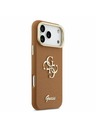 Guess Guess PU Grained 4G Logo Stand Camera Frame Hátsó Tok iPhone 17 Pro Max-hoz Barna