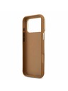 Guess Guess PU Grained 4G Logo Stand Camera Frame Hátsó Tok iPhone 17 Pro Max-hoz Barna