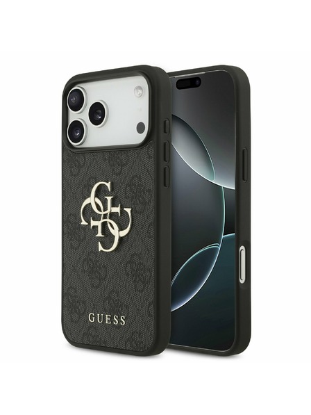 Guess Guess PU 4G Metal Logo Hátsó Tok iPhone 17 Pro Max-hoz Szürke