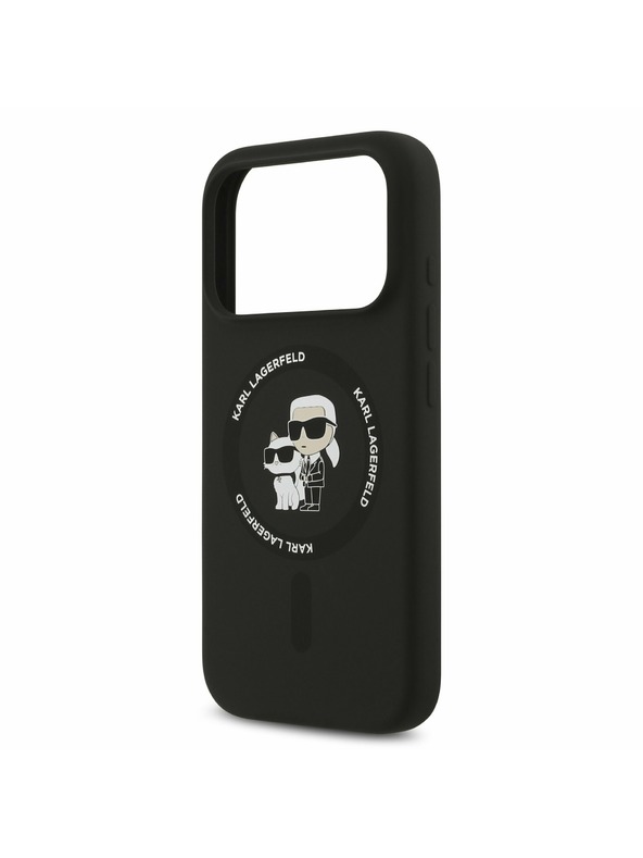 Karl Lagerfeld Karl Lagerfeld Liquid Silicone Karl and Choupette MagSafe Hátsó Tok iPhone 17 Pro Max-hoz Fekete