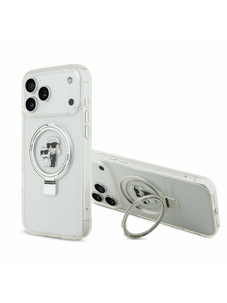 Karl Lagerfeld Karl Lagerfeld Ringstand Karl and Choupette MagSafe Hátsó Tok iPhone 17 Pro Max-hoz Fehér