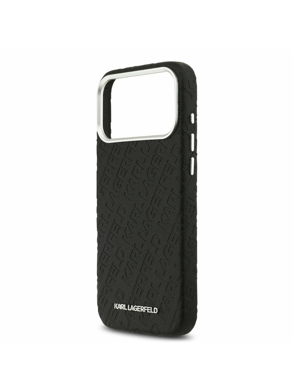 Karl Lagerfeld Karl Lagerfeld Grained PU Repeated Logo MagSafe Hátsó Tok iPhone 17 Pro Max-hoz Fekete