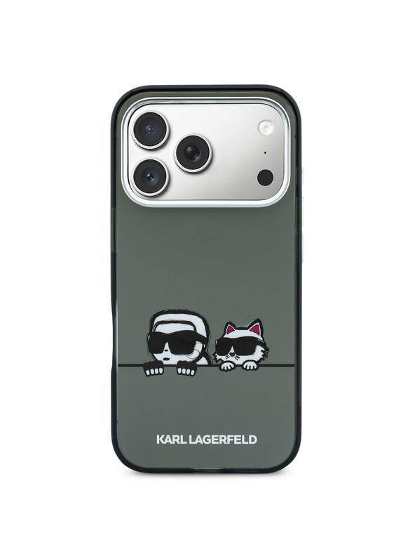 Karl Lagerfeld Karl Lagerfeld IML K&CH Heads Logo MagSafe Hátsó Tok iPhone 17 Pro Max-hoz Fekete
