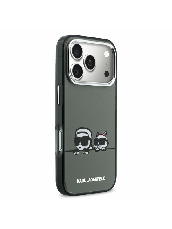 Karl Lagerfeld Karl Lagerfeld IML K&CH Heads Logo MagSafe Hátsó Tok iPhone 17 Pro Max-hoz Fekete