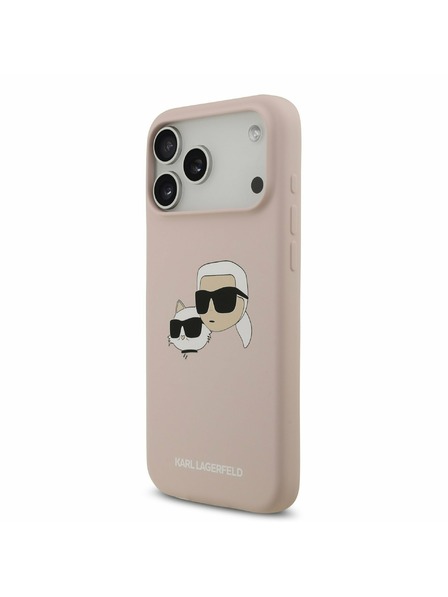 Karl Lagerfeld Karl Lagerfeld Liquid Silicone Double Heads MagSafe Hátsó Tok iPhone 17 Pro Max-hoz Rózsaszín
