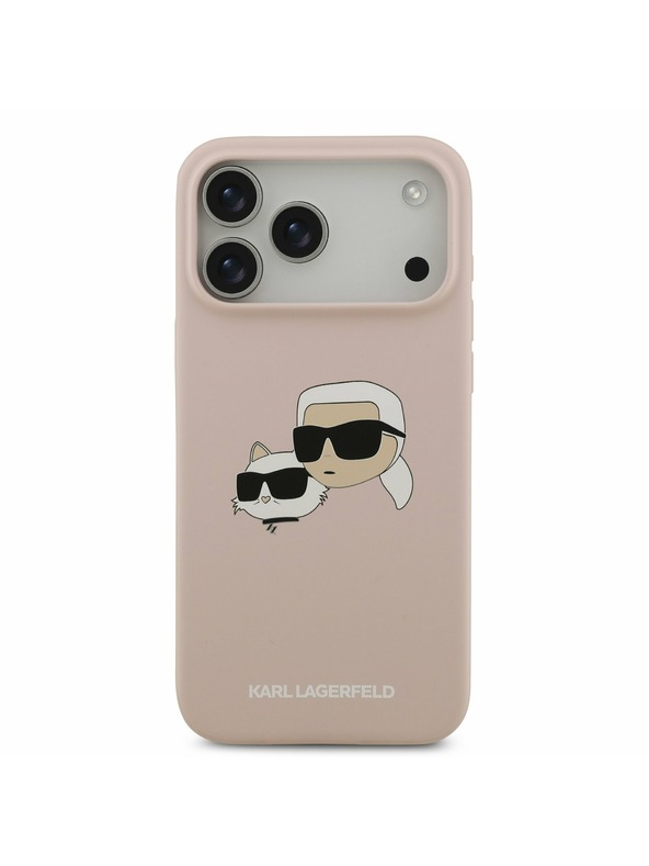 Karl Lagerfeld Karl Lagerfeld Liquid Silicone Double Heads MagSafe Hátsó Tok iPhone 17 Pro Max-hoz Rózsaszín
