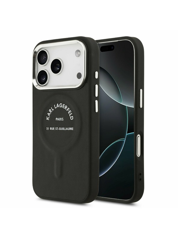 Karl Lagerfeld Karl Lagerfeld PU RSG Logo MagSafe Hátsó Tok iPhone 17 Pro Max-hoz Fekete