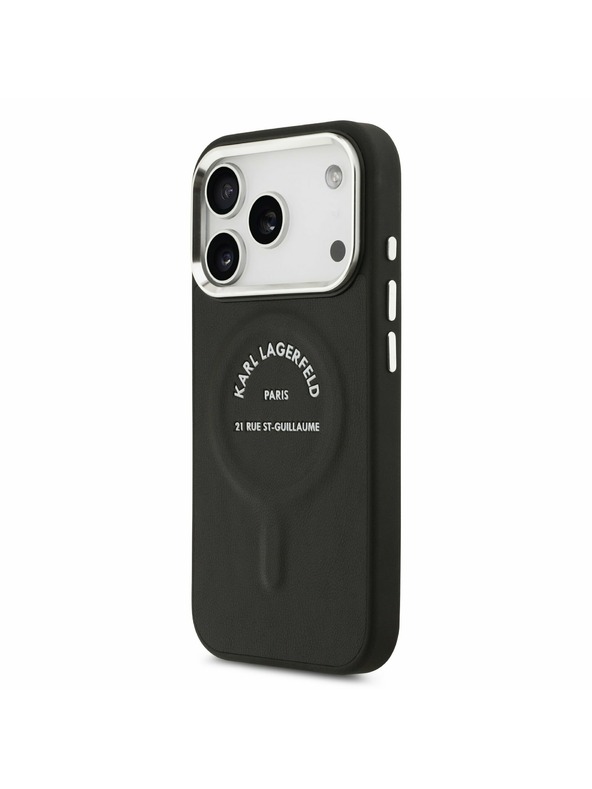 Karl Lagerfeld Karl Lagerfeld PU RSG Logo MagSafe Hátsó Tok iPhone 17 Pro Max-hoz Fekete