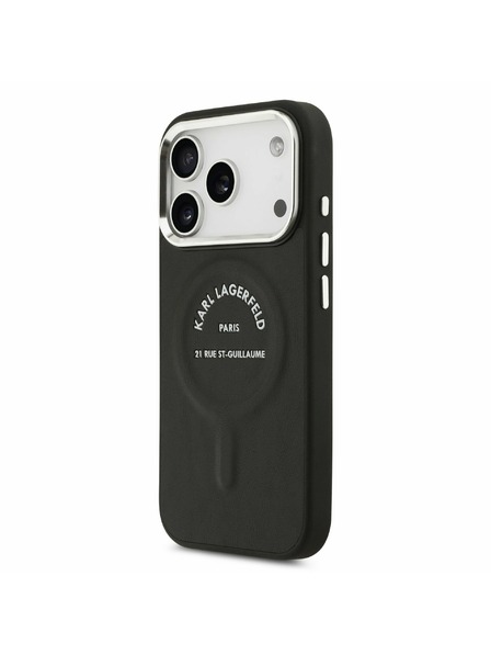 Karl Lagerfeld Karl Lagerfeld PU RSG Logo MagSafe Hátsó Tok iPhone 17 Pro Max-hoz Fekete