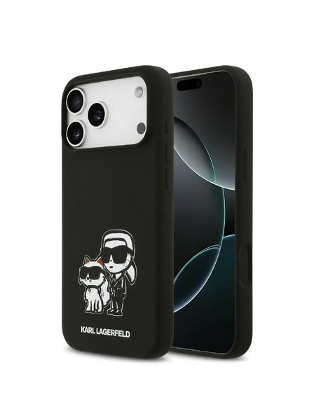 Karl Lagerfeld Karl Lagerfeld Liquid Silicone K&CH Sketch MagSafe Hátsó Tok iPhone 17 Pro Max-hoz Fekete