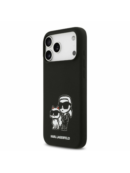 Karl Lagerfeld Karl Lagerfeld Liquid Silicone K&CH Sketch MagSafe Hátsó Tok iPhone 17 Pro Max-hoz Fekete