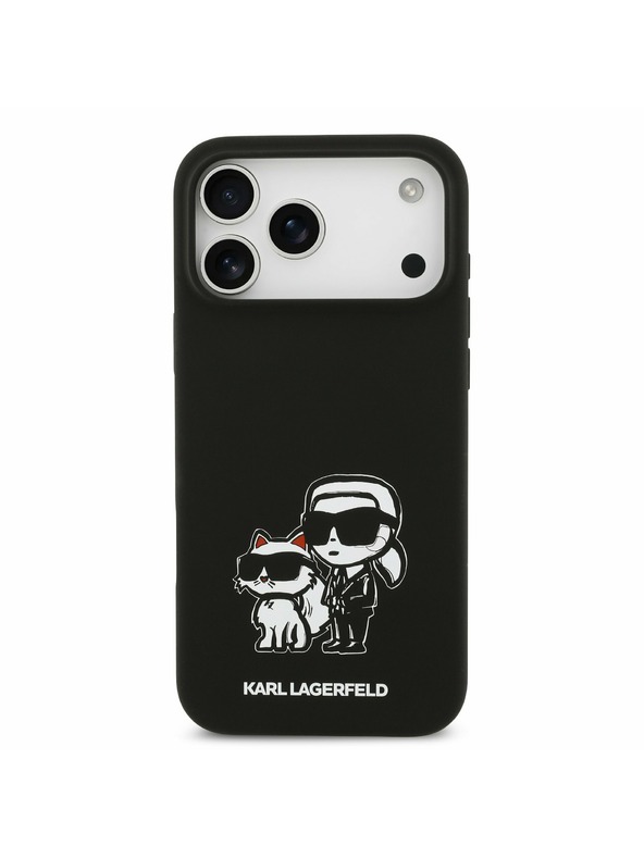 Karl Lagerfeld Karl Lagerfeld Liquid Silicone K&CH Sketch MagSafe Hátsó Tok iPhone 17 Pro Max-hoz Fekete