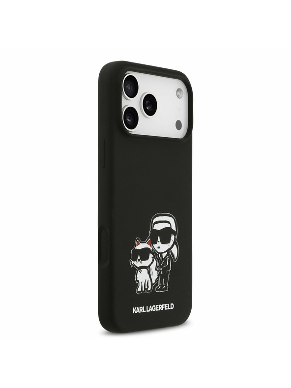Karl Lagerfeld Karl Lagerfeld Liquid Silicone K&CH Sketch MagSafe Hátsó Tok iPhone 17 Pro Max-hoz Fekete