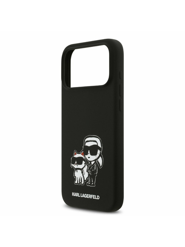 Karl Lagerfeld Karl Lagerfeld Liquid Silicone K&CH Sketch MagSafe Hátsó Tok iPhone 17 Pro Max-hoz Fekete