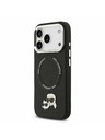Karl Lagerfeld Karl Lagerfeld PU Karl and Choupette Heads Pins MagSafe Hátsó Tok iPhone 17 Pro Max-hoz Fekete