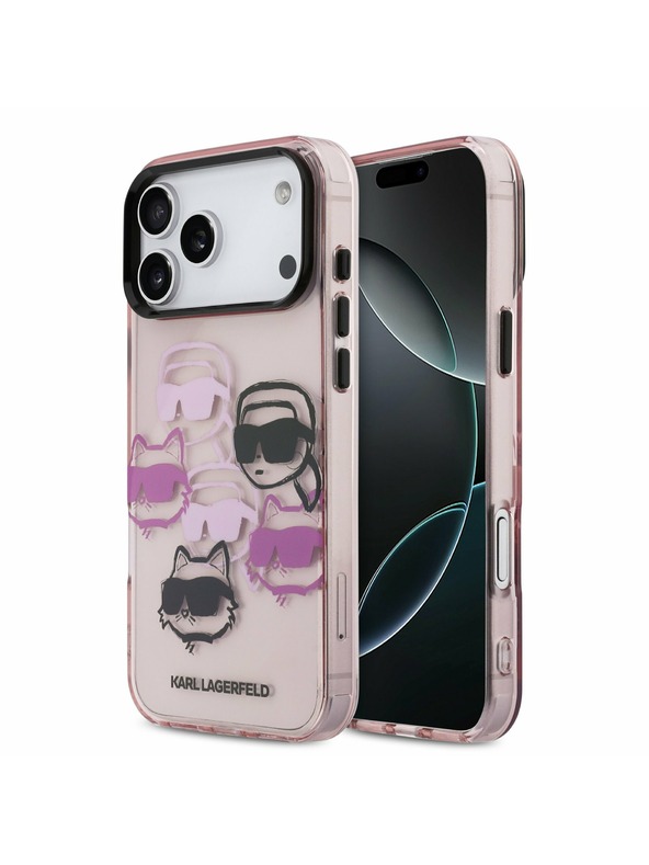 Karl Lagerfeld Karl Lagerfeld IML Multi K&CH Heads Hátsó Tok iPhone 17 Pro Max-hoz Rózsaszín