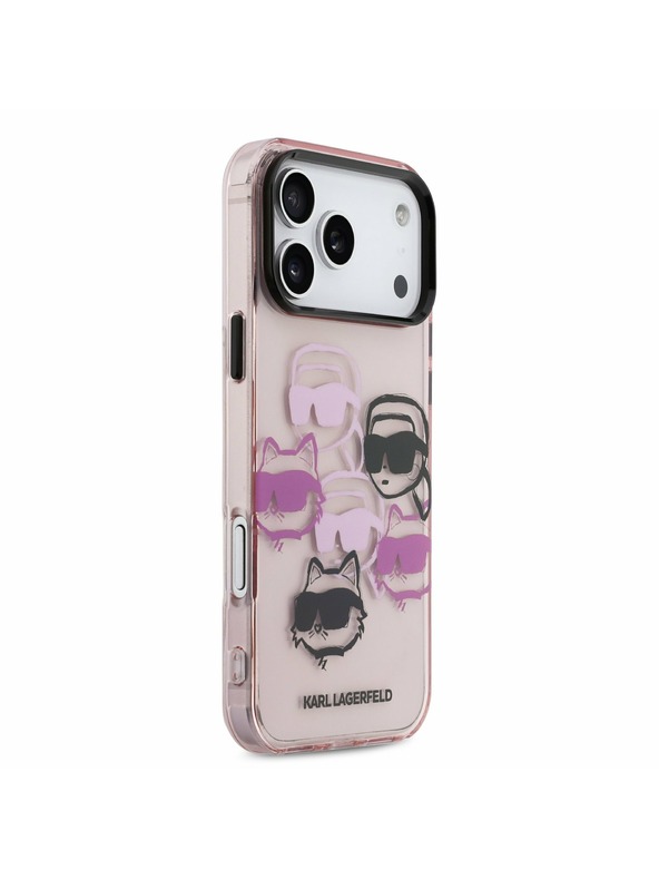 Karl Lagerfeld Karl Lagerfeld IML Multi K&CH Heads Hátsó Tok iPhone 17 Pro Max-hoz Rózsaszín
