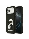 Karl Lagerfeld Karl Lagerfeld 3D Rubber Karl and Choupette Hátsó Tok iPhone 17 Pro Max-hoz Fekete