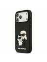 Karl Lagerfeld Karl Lagerfeld 3D Rubber Karl and Choupette Hátsó Tok iPhone 17 Pro Max-hoz Fekete