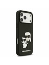 Karl Lagerfeld Karl Lagerfeld 3D Rubber Karl and Choupette Hátsó Tok iPhone 17 Pro Max-hoz Fekete