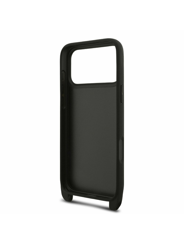 Karl Lagerfeld Karl Lagerfeld Saffiano Crossbody Pánt Metal Karl and Choupette Hátsó Tok iPhone 17 Pro Max-hoz Fekete
