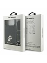 Karl Lagerfeld Karl Lagerfeld Saffiano Crossbody Pánt Metal Karl and Choupette Hátsó Tok iPhone 17 Pro Max-hoz Fekete