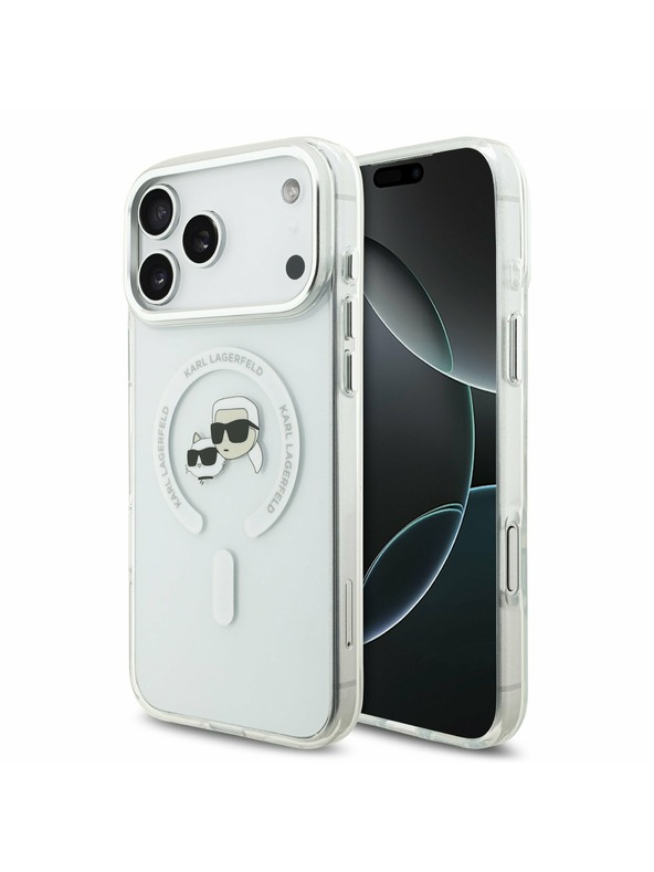 Karl Lagerfeld Karl Lagerfeld IML K&CH Heads Metal Frame MagSafe Hátsó Tok iPhone 17 Pro Max-hoz Átlátszó