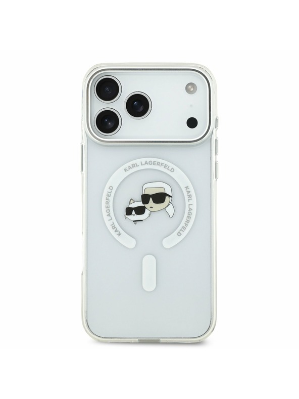 Karl Lagerfeld Karl Lagerfeld IML K&CH Heads Metal Frame MagSafe Hátsó Tok iPhone 17 Pro Max-hoz Átlátszó