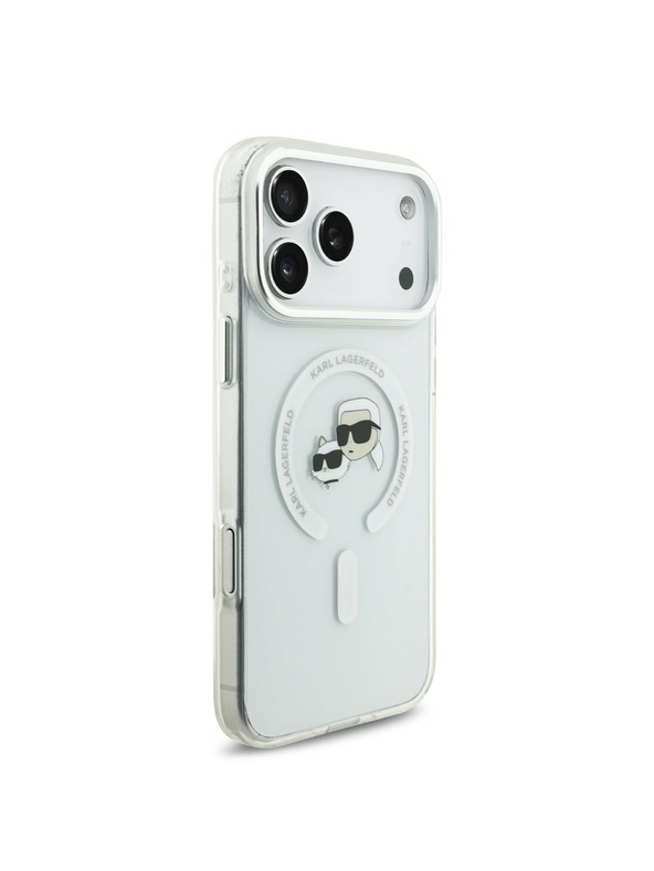 Karl Lagerfeld Karl Lagerfeld IML K&CH Heads Metal Frame MagSafe Hátsó Tok iPhone 17 Pro Max-hoz Átlátszó