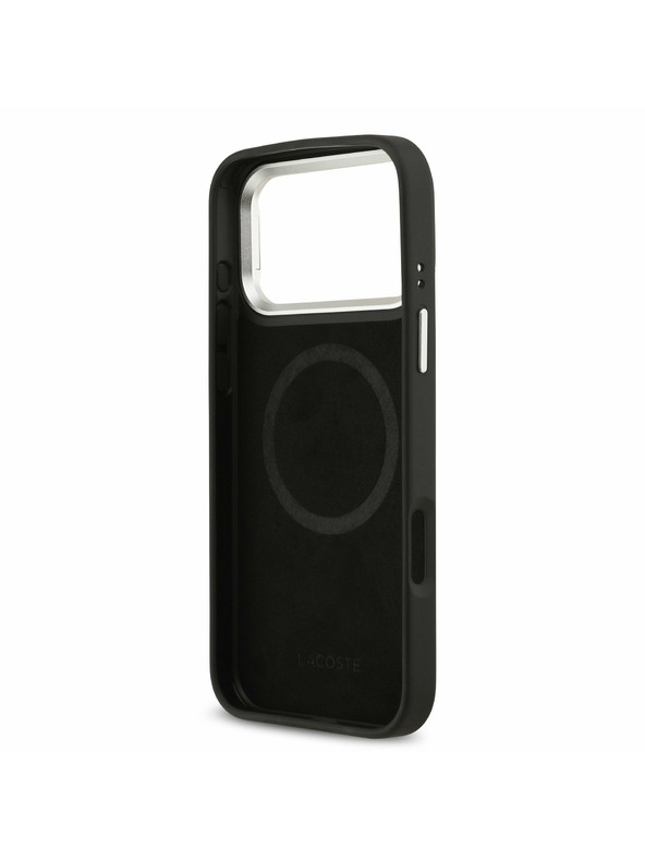 Lacoste Lacoste Iconic Petit Pique Camera Stand MagSafe Hátsó Tok iPhone 17 Pro Max-hoz Fekete