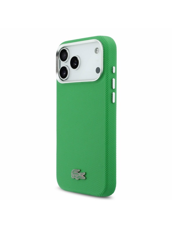 Lacoste Lacoste PVC Iconic Petit Pique Metal Logo MagSafe Hátsó Tok iPhone 17 Pro Max-hoz Zöld