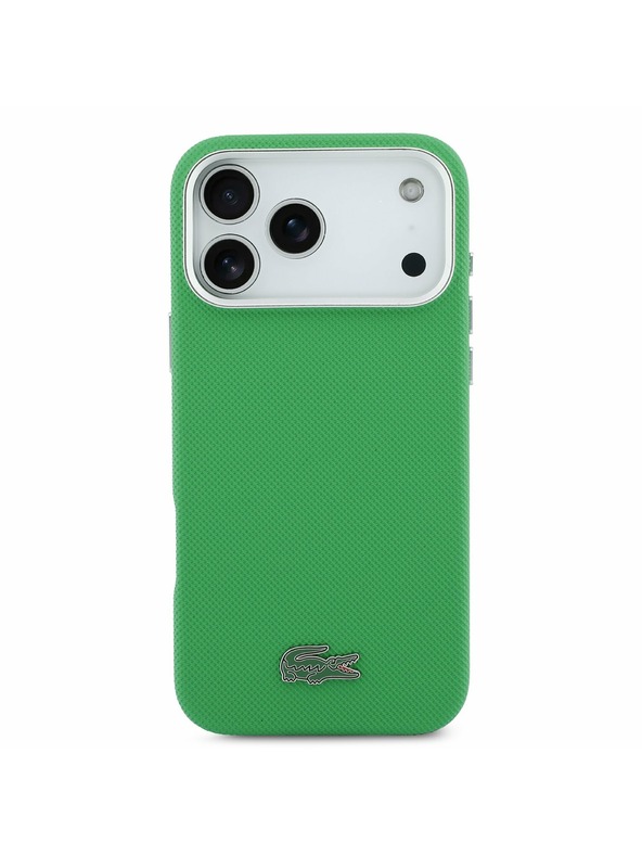 Lacoste Lacoste PVC Iconic Petit Pique Metal Logo MagSafe Hátsó Tok iPhone 17 Pro Max-hoz Zöld