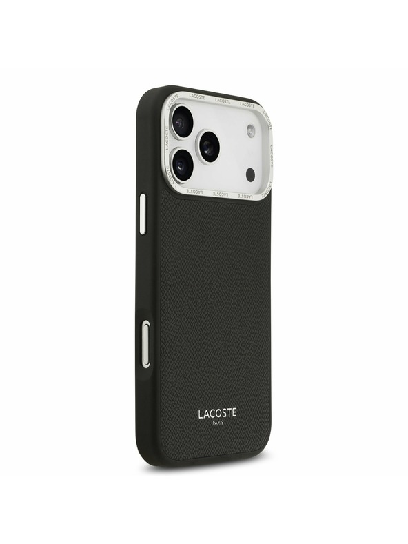 Lacoste Lacoste PU Leather Champs Elysees MagSafe Hátsó Tok iPhone 17 Pro Max-hoz Fekete