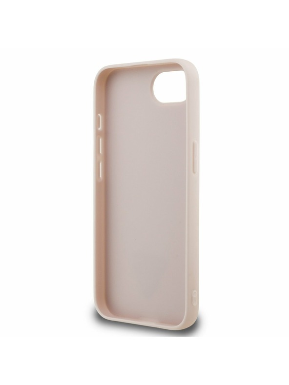 Guess Guess PU 4G Strass Háromszög Metal Logo Hátlap iPhone 16e/17e Rózsaszín