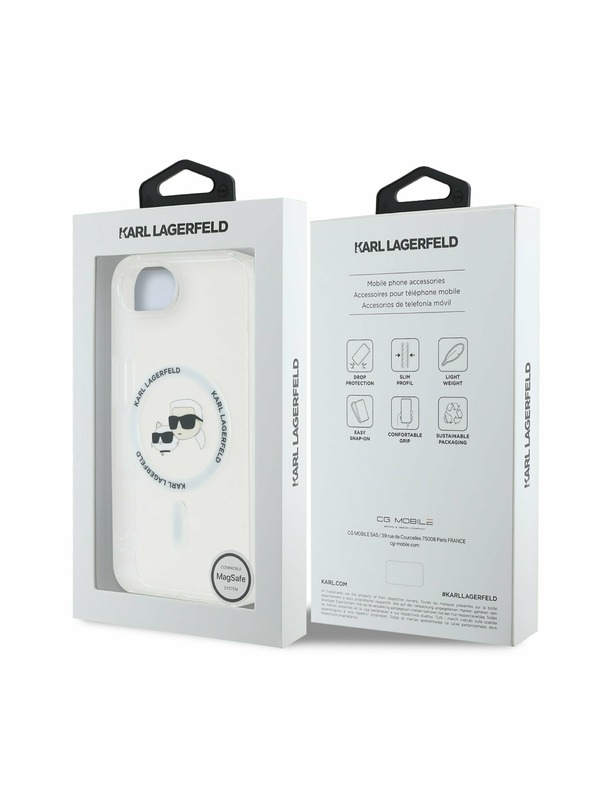 Karl Lagerfeld Karl Lagerfeld IML K&CH Fejek Metal Keret MagSafe Hátlap iPhone 16e/17e Átlátszó