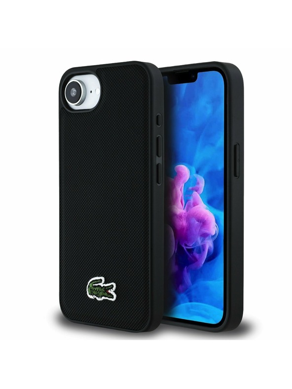 Lacoste Lacoste Iconic Petit Pique Szövött Logo MagSafe Hátlap iPhone 16e/17e Fekete