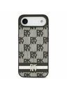 DKNY DKNY PU Bőr Kockás Minta és Csík Hátlap iPhone Air Fekete