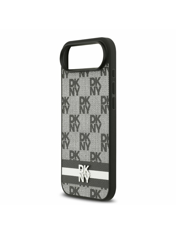 DKNY DKNY PU Bőr Kockás Minta és Csík Hátlap iPhone Air Fekete